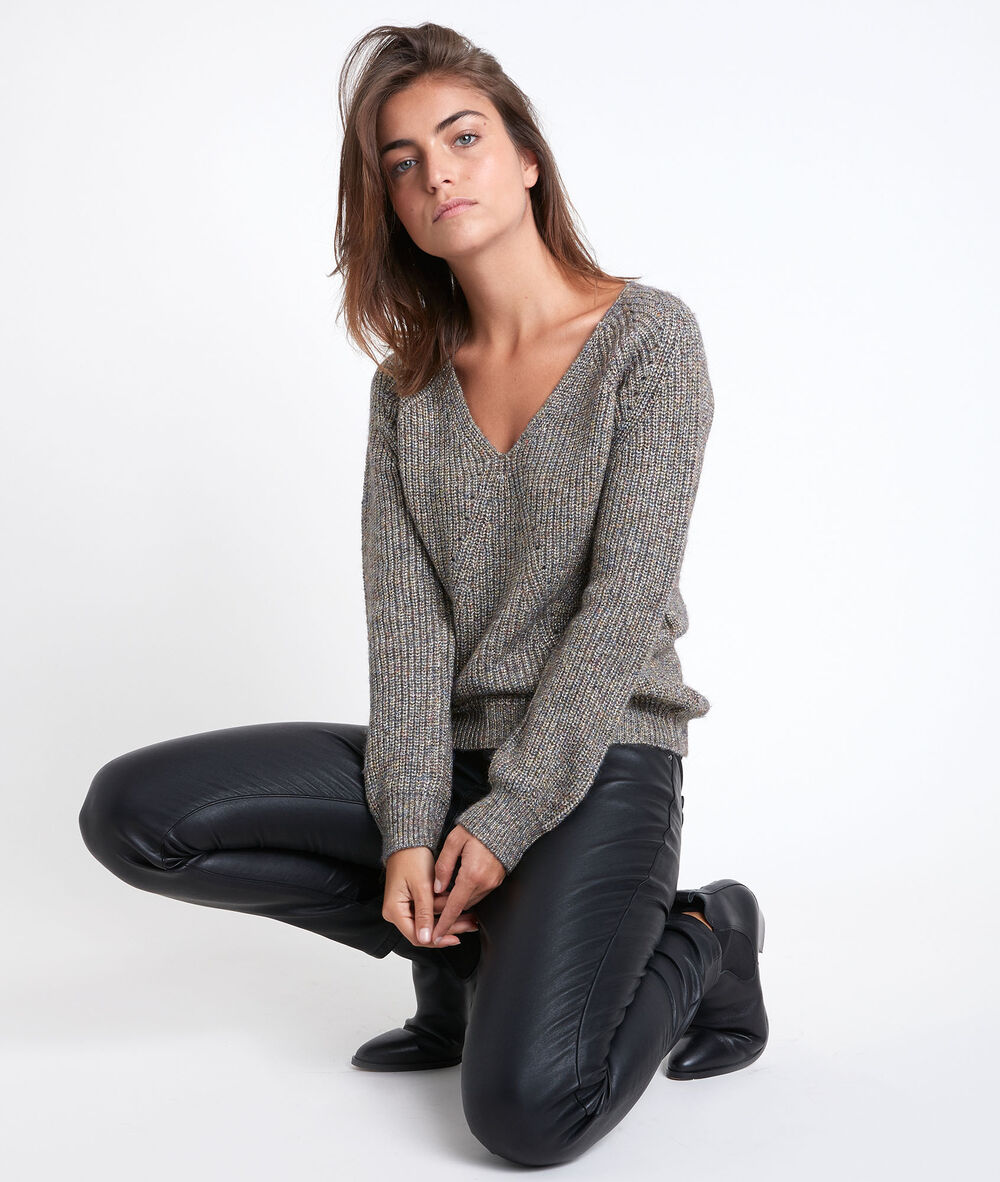 Pull fantaisie lurex vert rubben sauge.