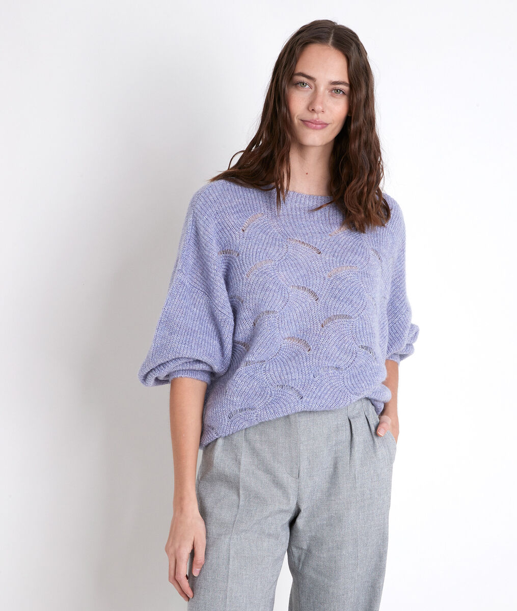 Pull mauve maille fantaisie Amanda | 1-2-3 Pull mauve maille fantaisie Amanda PhotoZ | 1-2-3