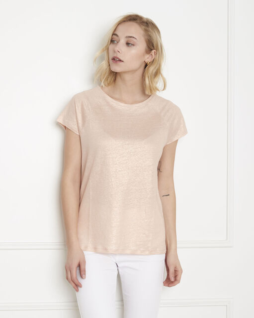 Tee-shirt nude brillant pipper poudre.
