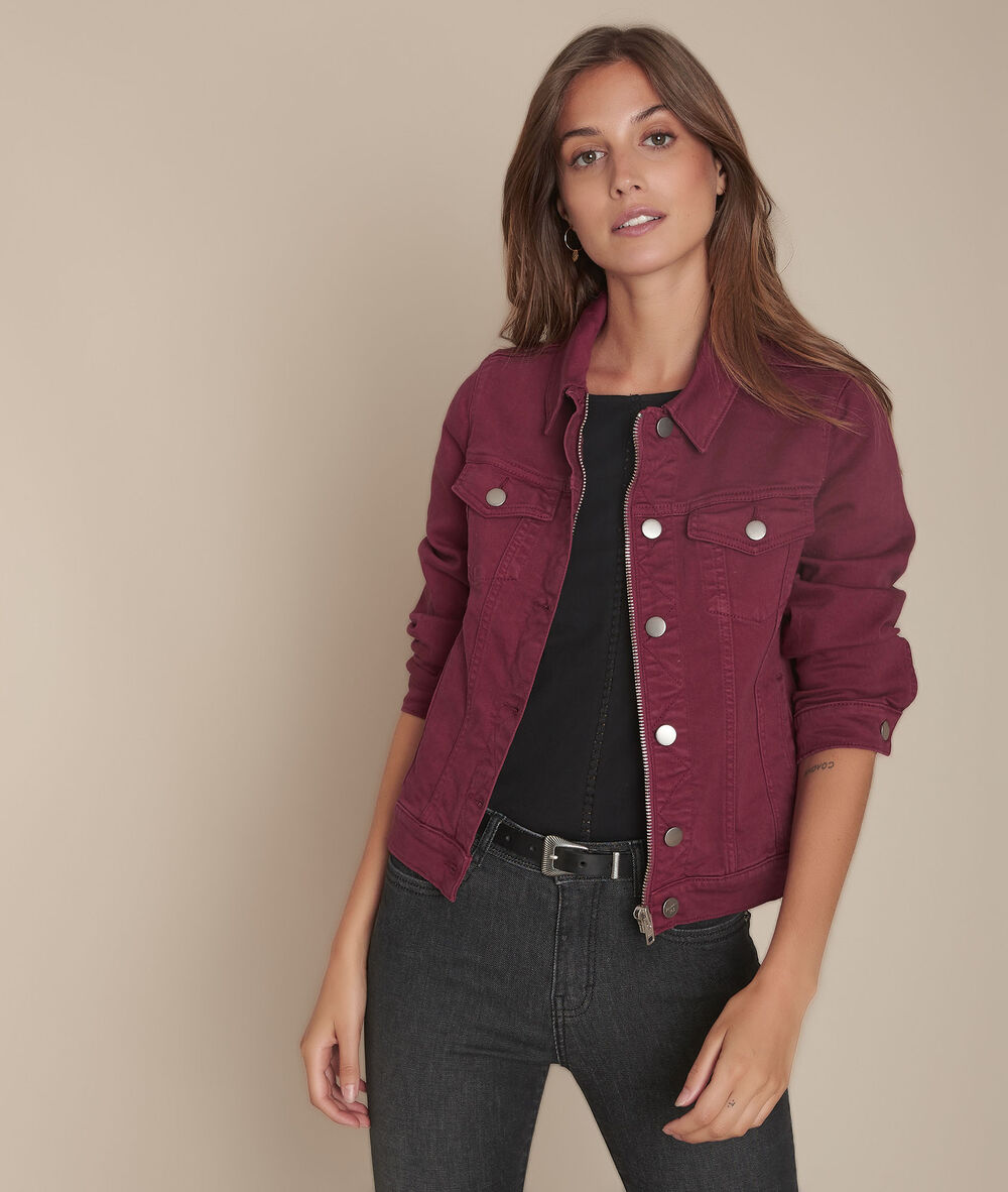Veste en jean merlot clem bordeaux.