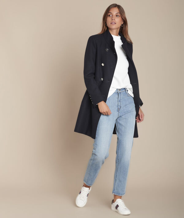 Manteau marine double boutonnage laine Jasmin | 1-2-3 Manteau marine double boutonnage laine Jasmin PhotoZ | 1-2-3
