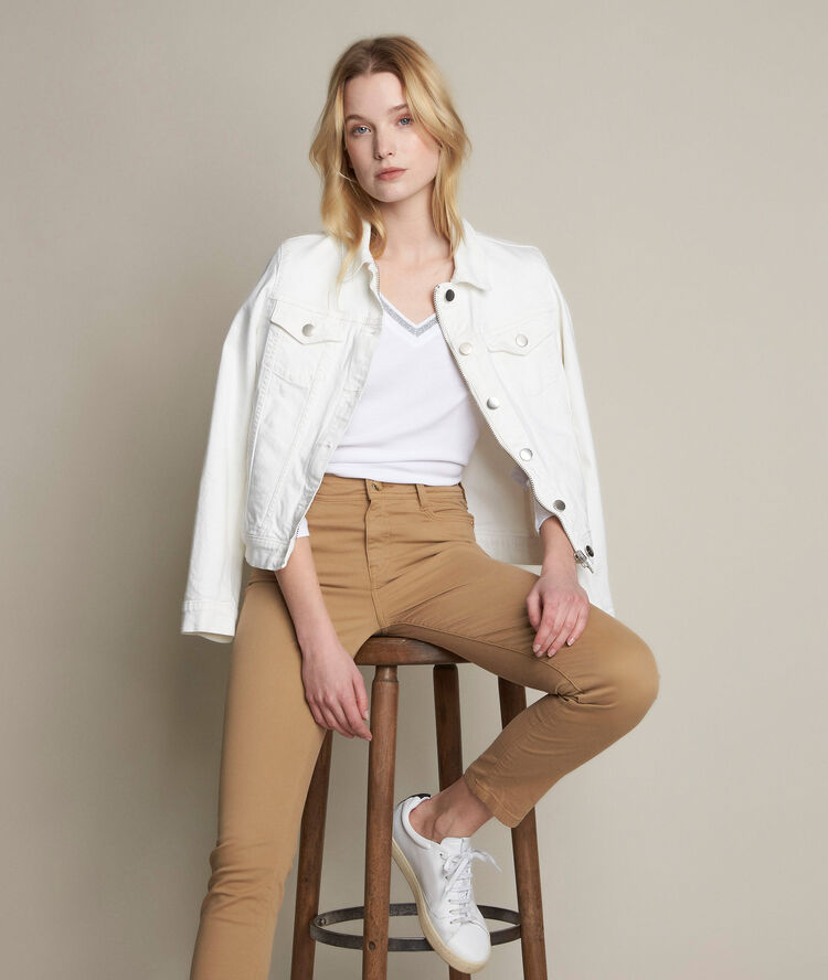 Wei&szlig;e jeansjacke clem cremeweiss.