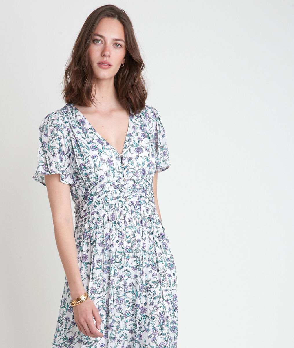 Robe longue blanche imprimée Levana | 1-2-3 Robe longue blanche imprimée Levana PhotoZ | 1-2-3