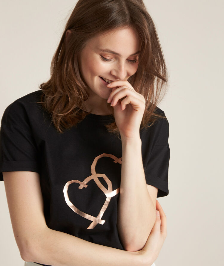 Tee-shirt en coton biologique reinette noir.