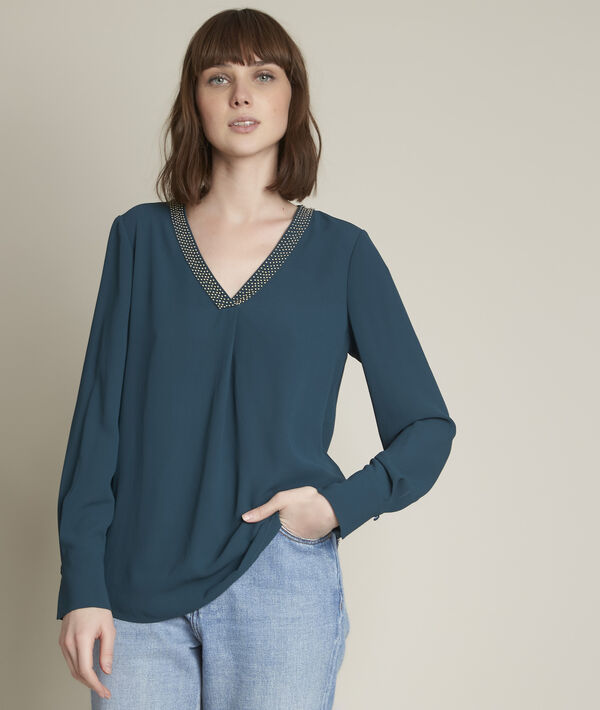 Blouse cyprès en polyester recyclé Edana | 1-2-3 Blouse cyprès en polyester recyclé Edana PhotoZ | 1-2-3