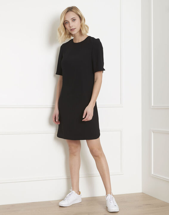 Robe noire crêpe noeud gros grain Liesse | 1-2-3 Robe noire crêpe noeud gros grain Liesse PhotoZ | 1-2-3