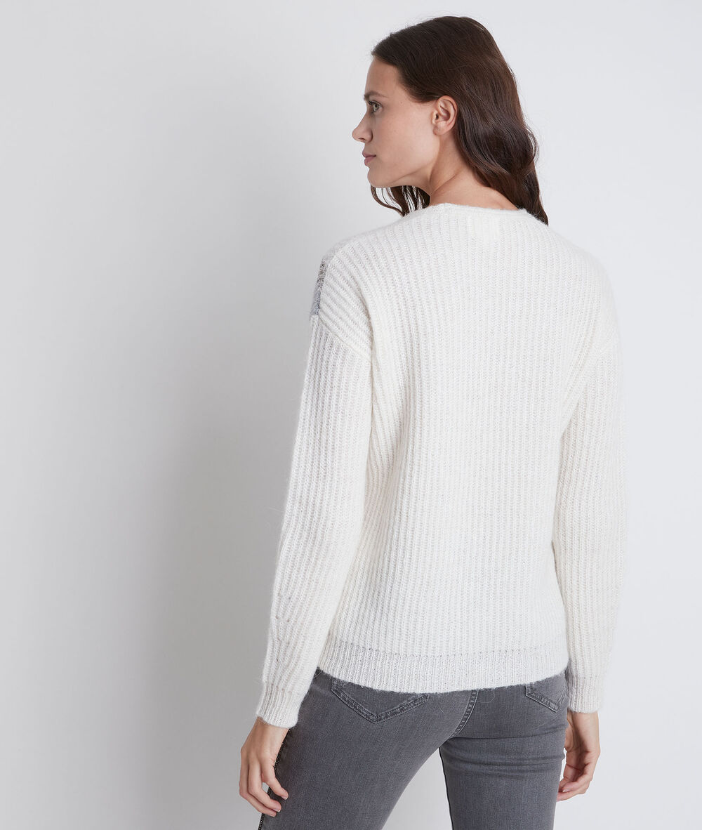 Pull en alpaga mélangé rico ecru.
