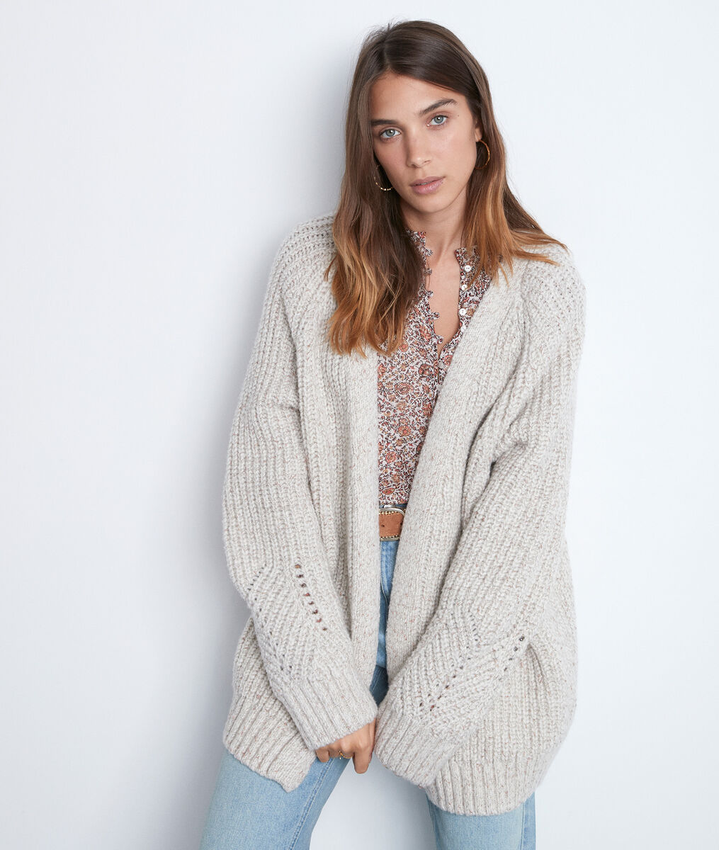 Cardigan beige col V Turban | 1-2-3 Cardigan beige col V Turban PhotoZ | 1-2-3