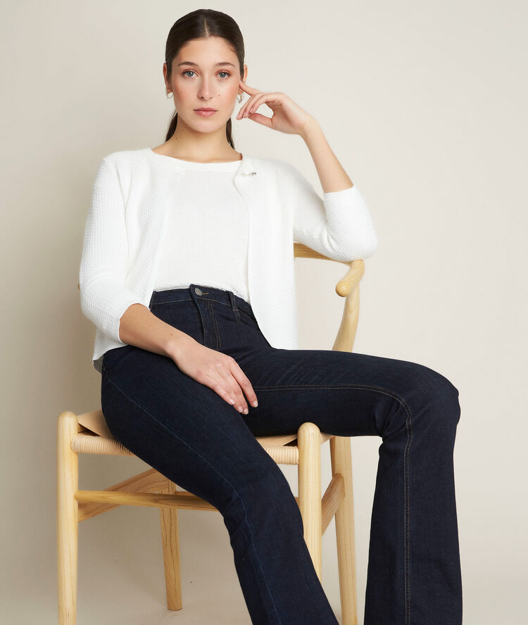 Pull &eacute;cru sequins davina ecru.