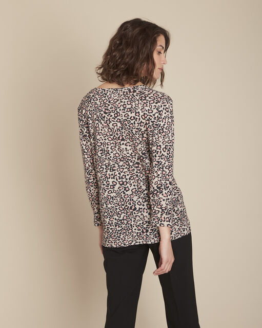 Tee-shirt imprimé peau de bête charlie ecru.