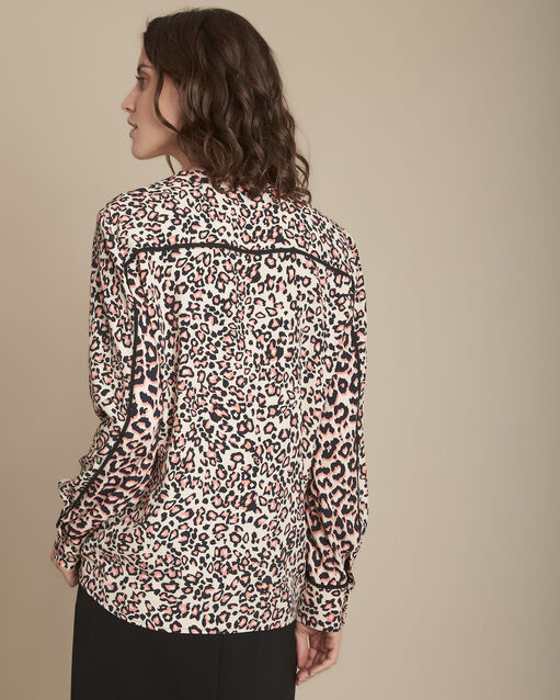 Blouse imprimé peau de bête menda beige.