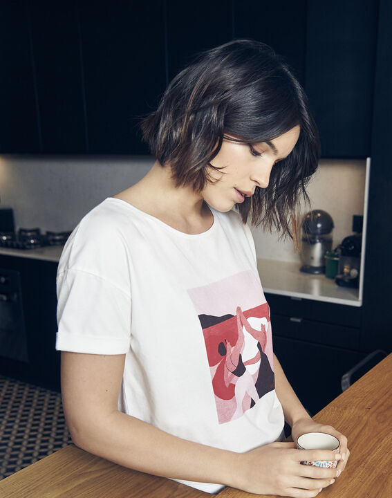 T-Shirt ecru Mujer Internationaler Frauentag | 1-2-3 T-Shirt ecru Mujer Internationaler Frauentag PhotoZ | 1-2-3