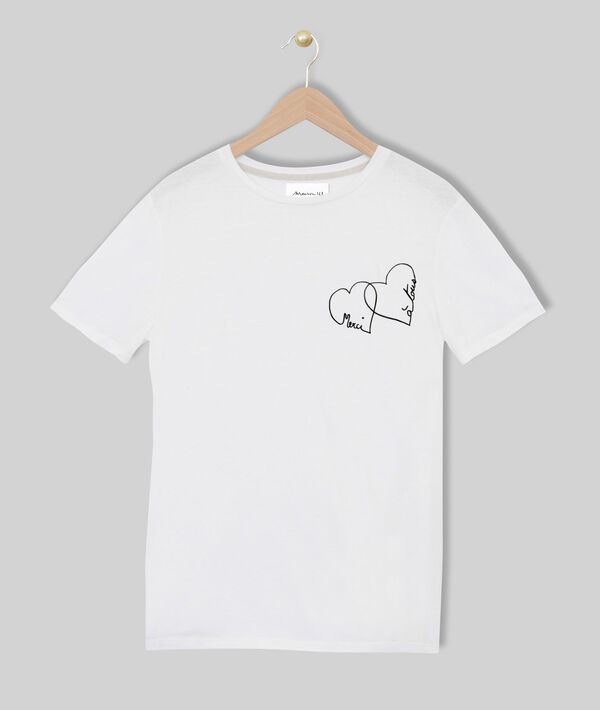 Tee-shirt sérigraphié en coton biologique Merci | 1-2-3 Tee-shirt sérigraphié en coton biologique Merci PhotoZ | 1-2-3