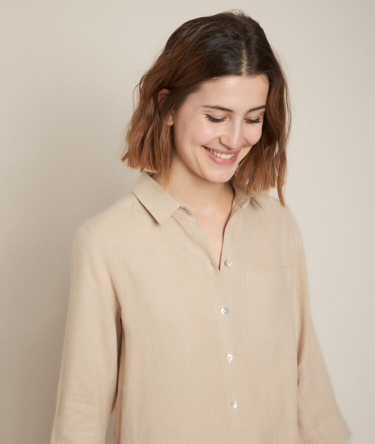 Robe chemise en lin céline chaux.