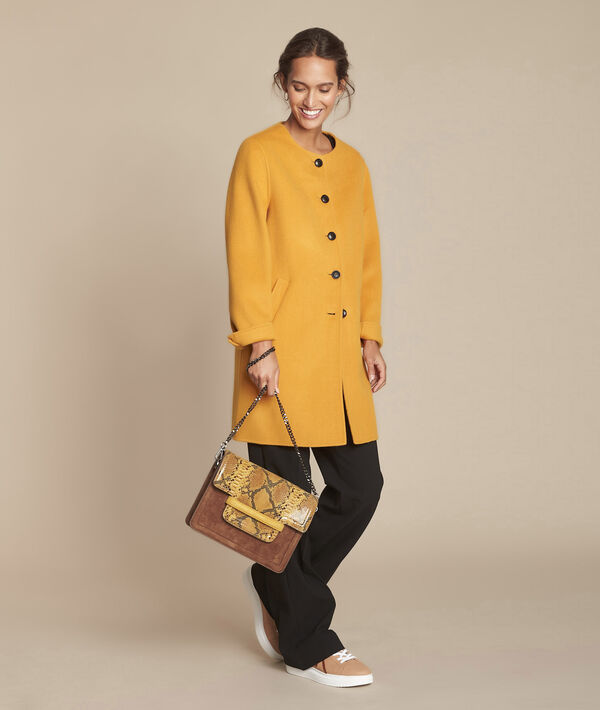 Manteau jaune double face en laine mélangée Thea | 1-2-3 Manteau jaune double face en laine mélangée Thea PhotoZ | 1-2-3