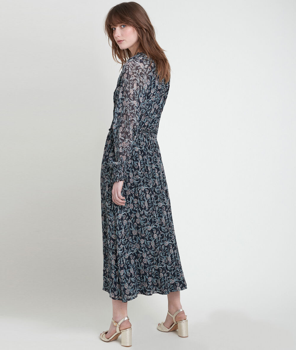 Robe longue imprimé fleuri lysie encre.