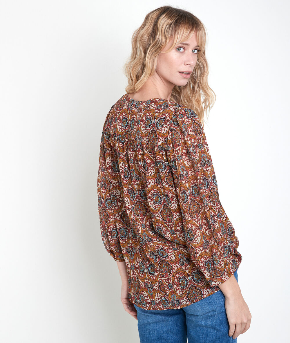 Blouse imprimée elsa beige.