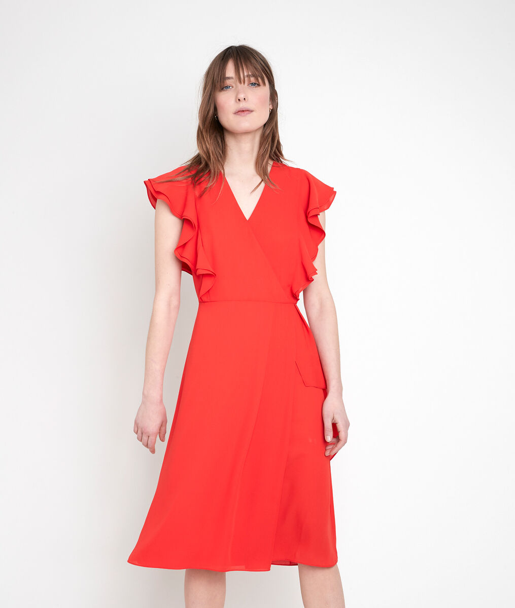 Robe à volants corail Melanie | 1-2-3 Robe à volants corail Melanie PhotoZ | 1-2-3