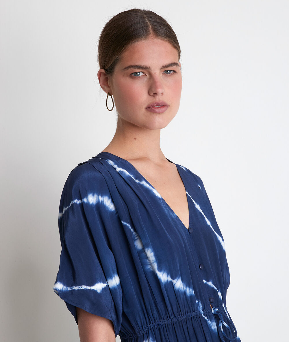 Robe longue imprimée encre leslie encre.