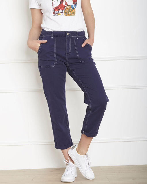 Indigofarbene boyfriend-jeans cool dunkles indigoblau.