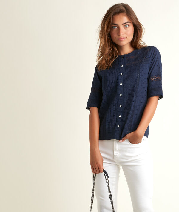 Blouse en dentelle bleue Edia | 1-2-3 Blouse en dentelle bleue Edia PhotoZ | 1-2-3