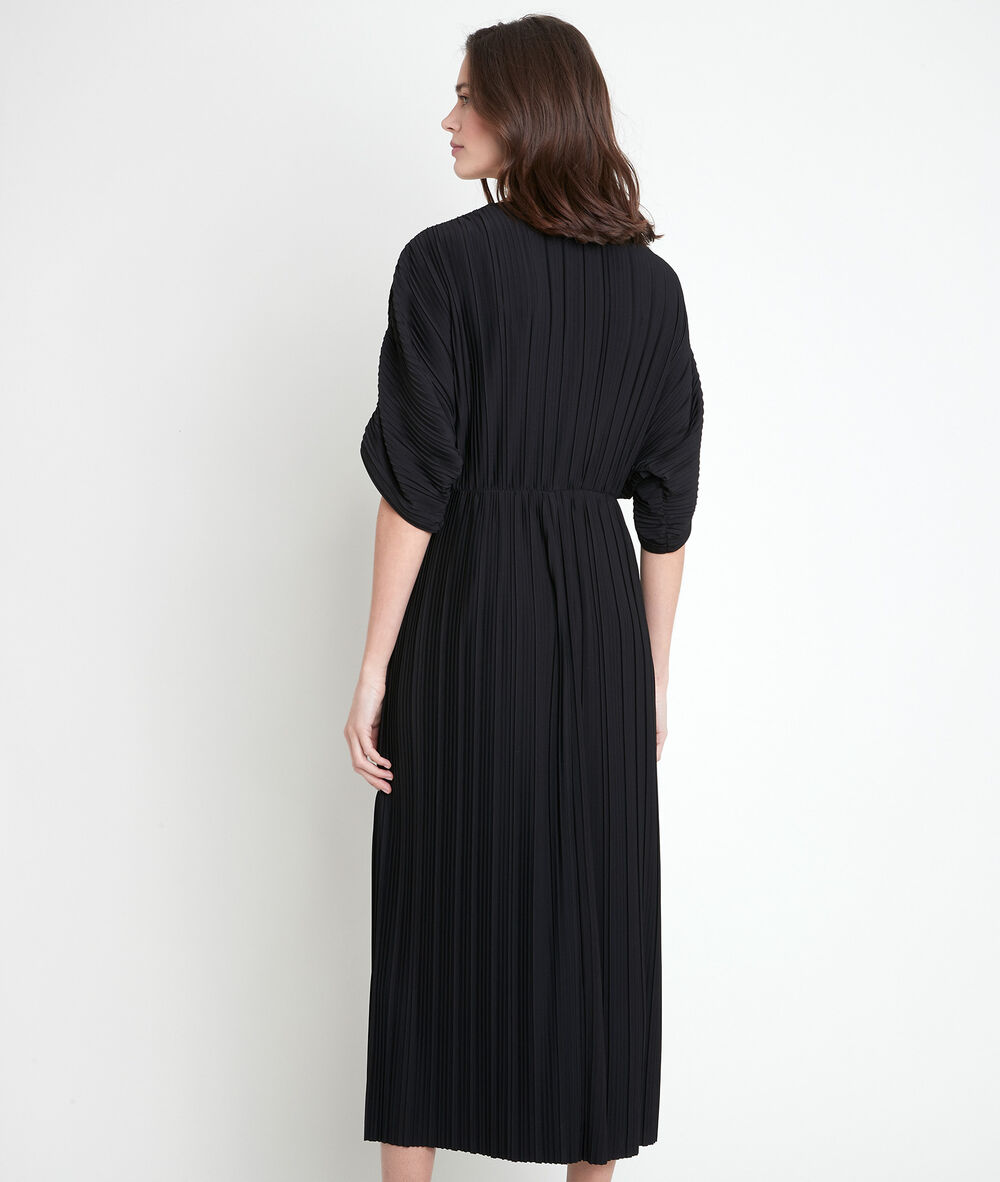 Robe longue noire plissée melissa noir.