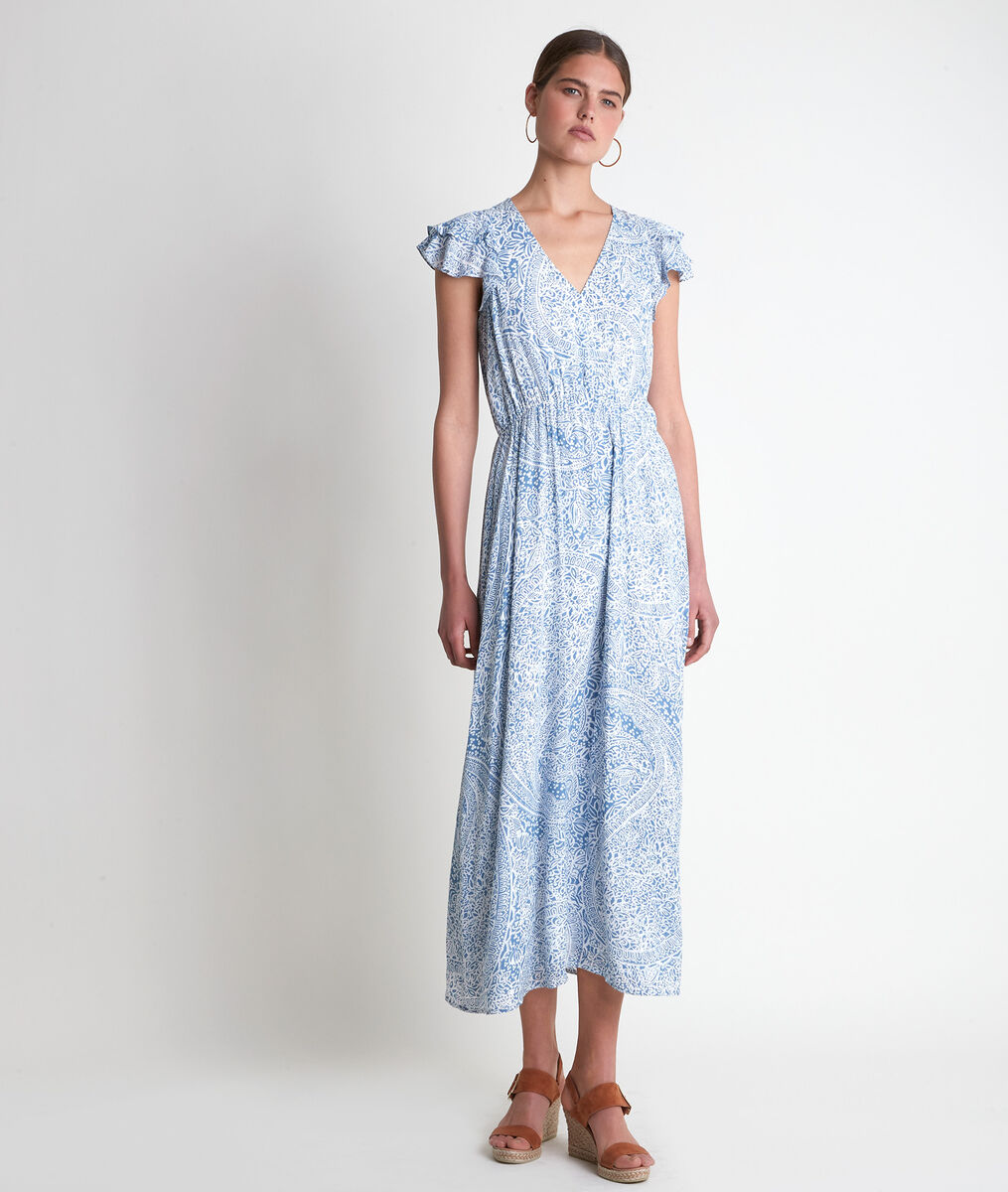 Robe longue imprimée ciel Lilou | 1-2-3 Robe longue imprimée ciel Lilou PhotoZ | 1-2-3