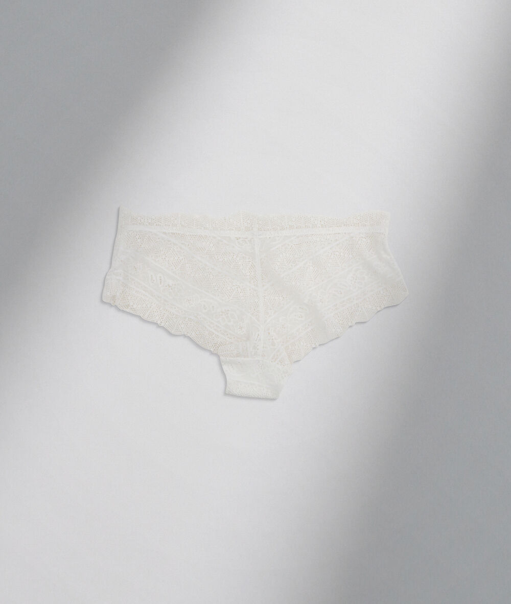 Shorty en dentelle de coton responsable responsable blanche ella blanc.