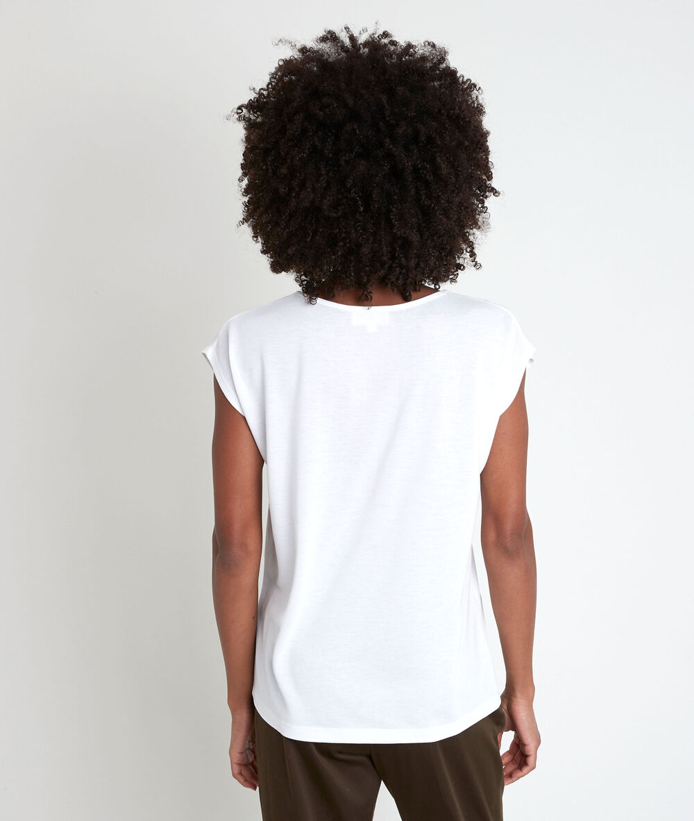 Top écru encolure dentelle idiane ecru.