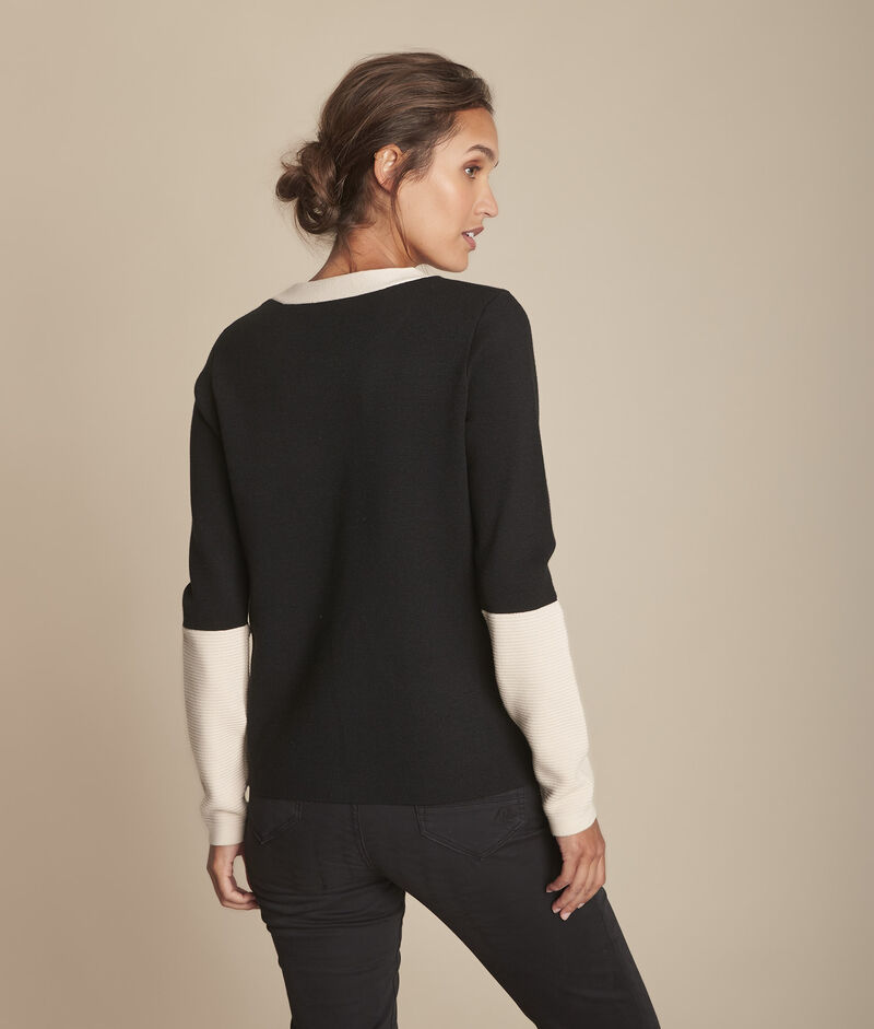 Pull milano colorblock firmine noir.