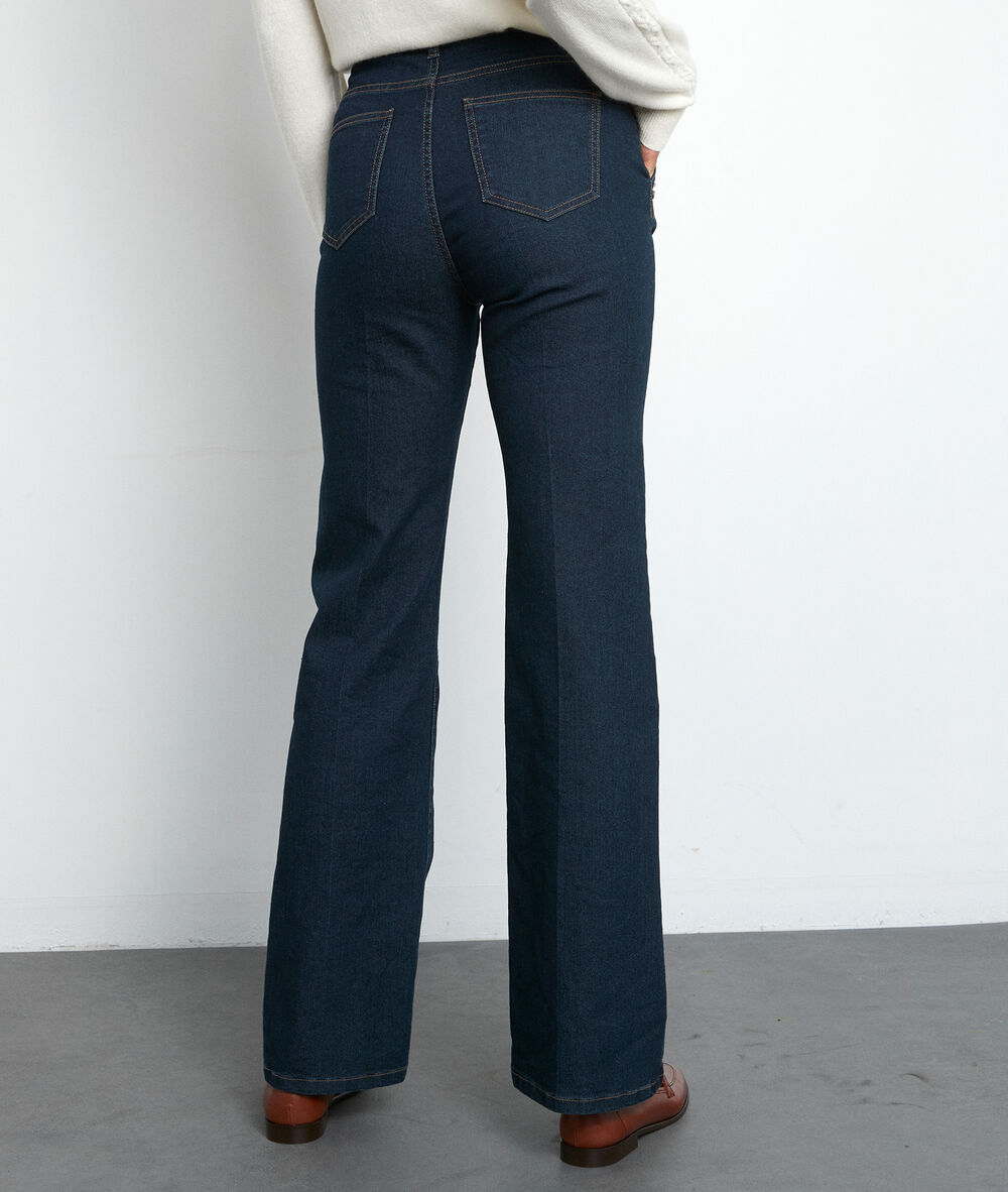 Flared jeans van ruwe denim ninon rinse.