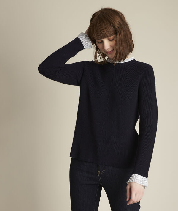 Pull marine au col claudine Fully | 1-2-3 Pull marine au col claudine Fully PhotoZ | 1-2-3