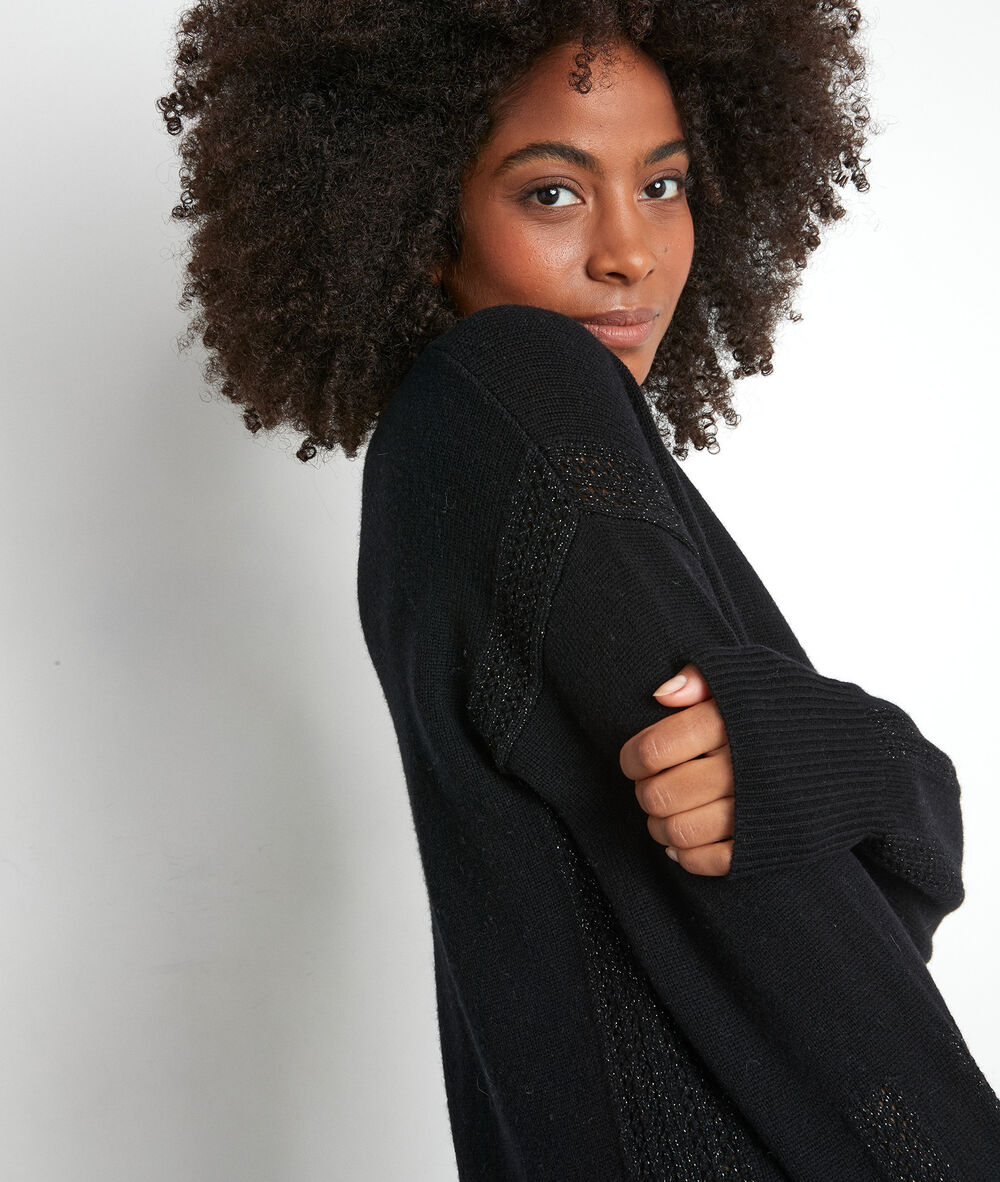 Robe pull noire en laine tabata noir.
