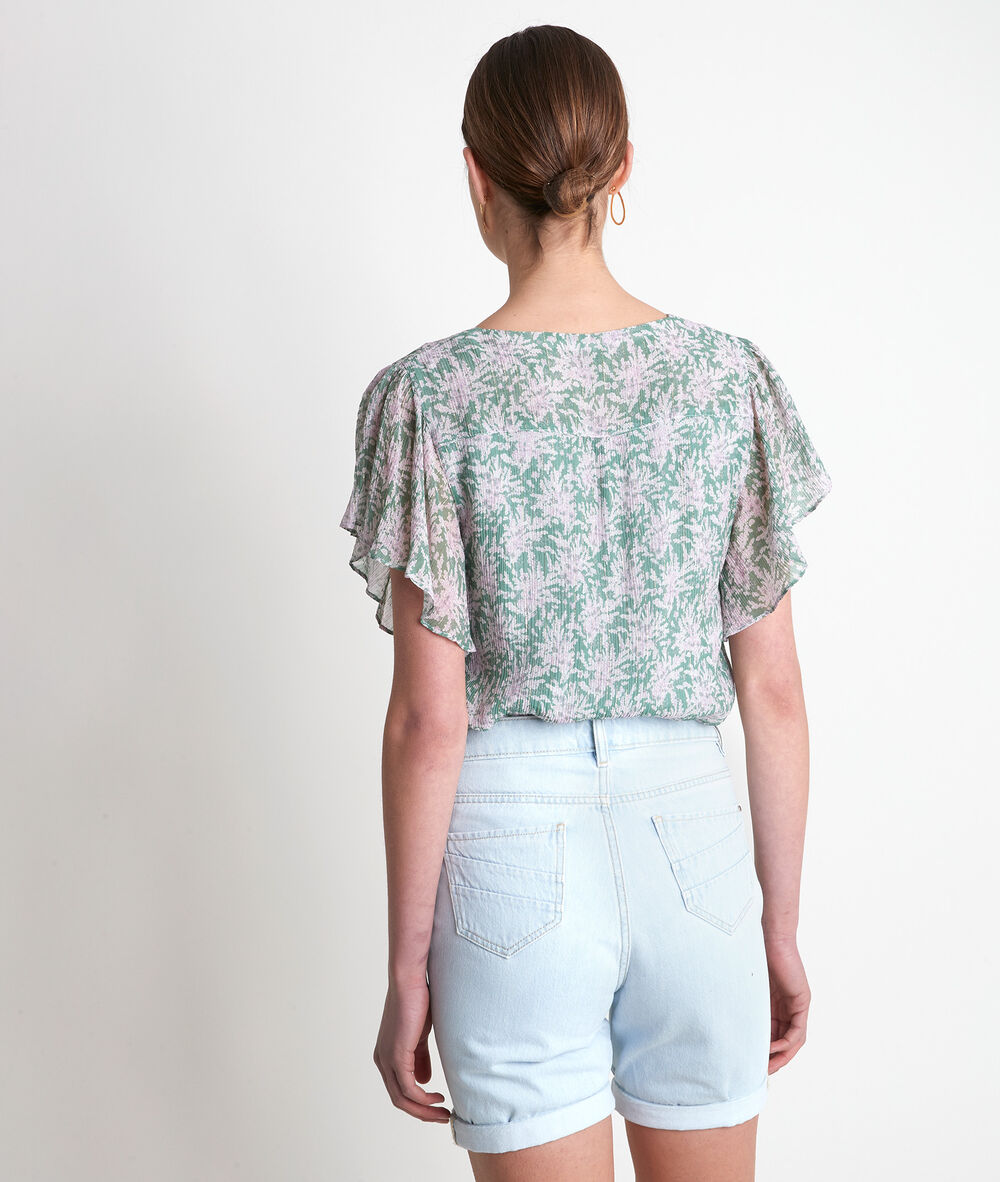 Blouse imprimée mauve pâle elou mauve pale.