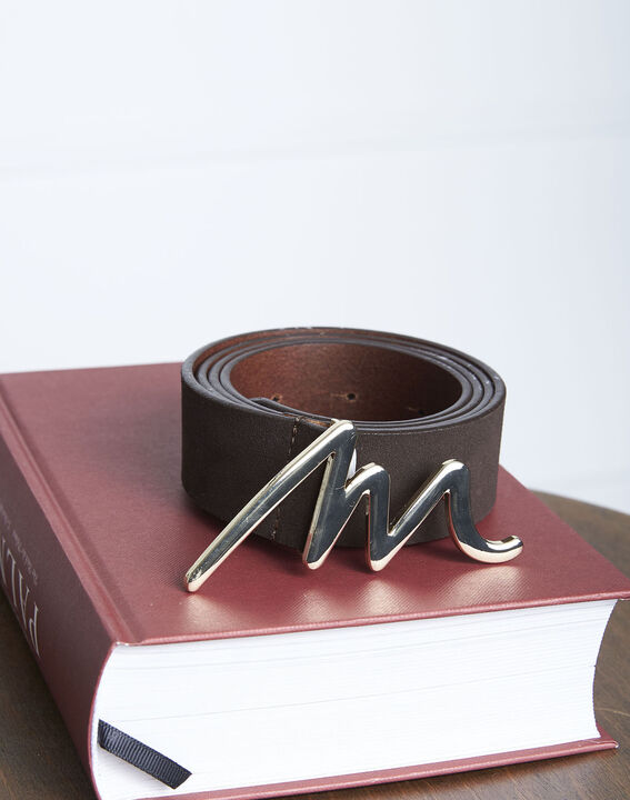 Ceinture en cuir marron avec boucle M Aelters | 1-2-3 Ceinture en cuir marron avec boucle M Aelters PhotoZ | 1-2-3