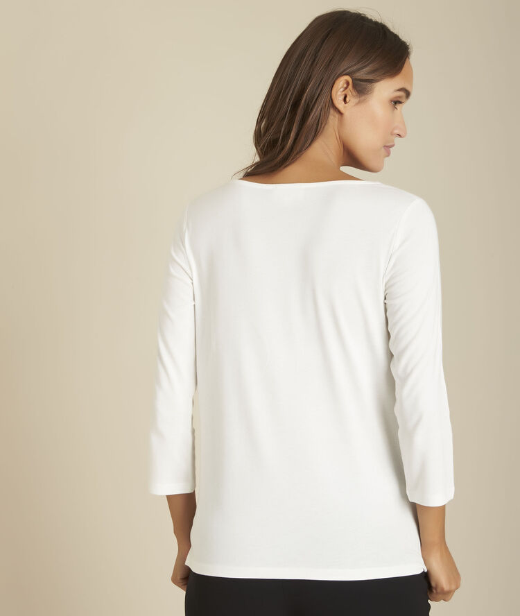 Ecru t-shirt met zeefdruk christie ecru.