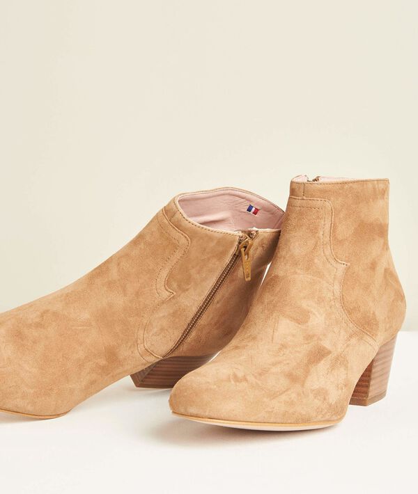 Bottines à talon camel bimatière Kendal | 1-2-3 Bottines à talon camel bimatière Kendal PhotoZ | 1-2-3