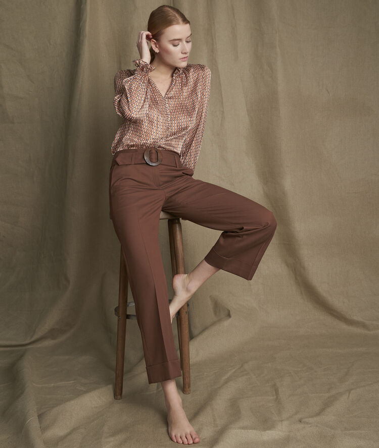Pantalon droit cropped ivane goyave.