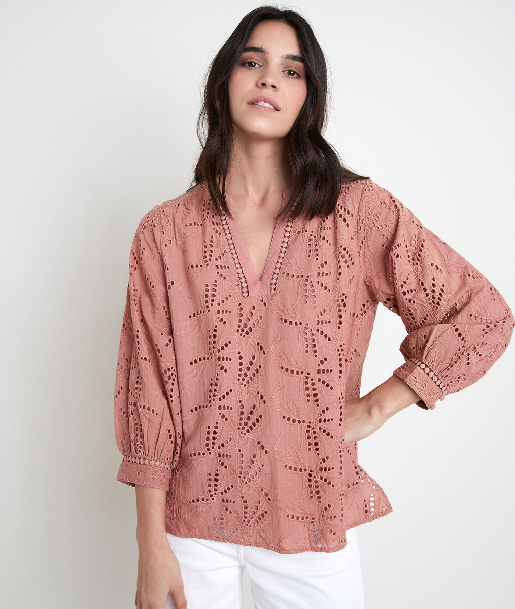 Blouse en coton biologique brodée Tebene | 1-2-3 Blouse en coton biologique brodée Tebene PhotoZ | 1-2-3