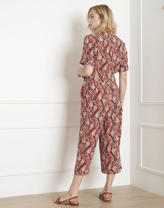 Combinaison acajou cropped imprimée Lucy | 1-2-3 Combinaison acajou cropped imprimée Lucy PhotoZ | 1-2-3