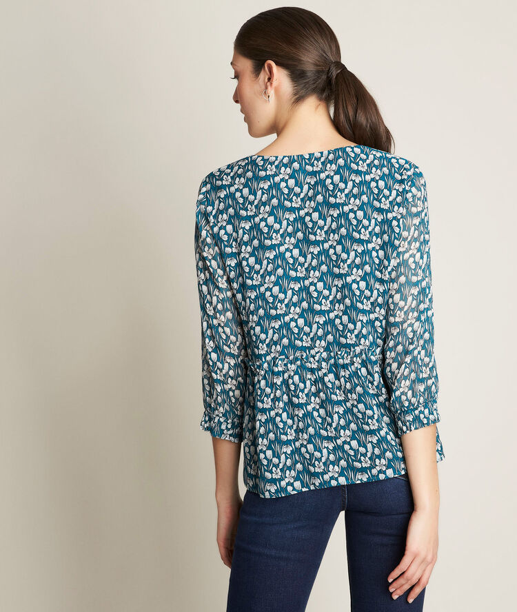 Blouse imprimée esmee turquoise.