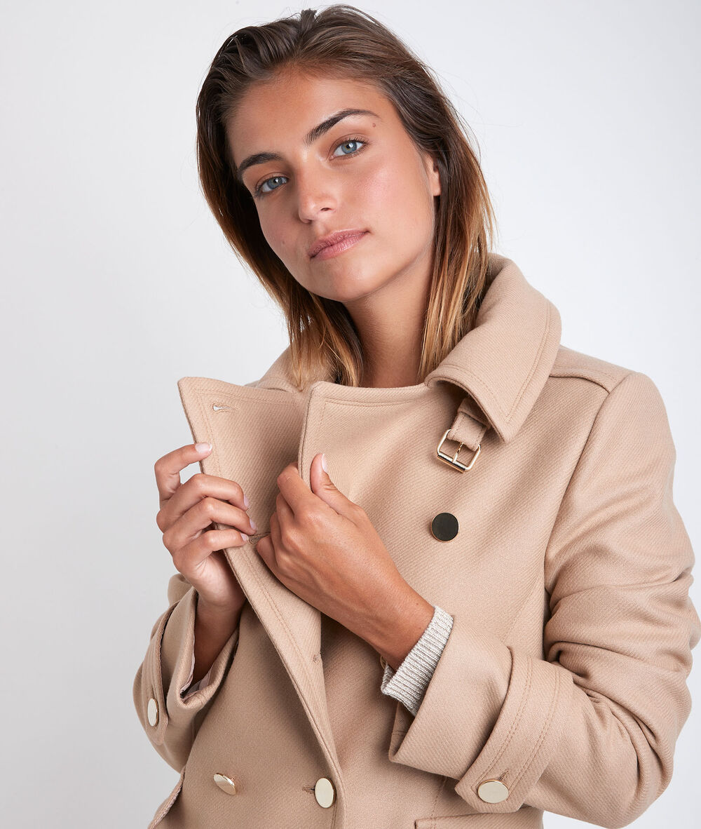 Manteau en laine camel orma camel clair.