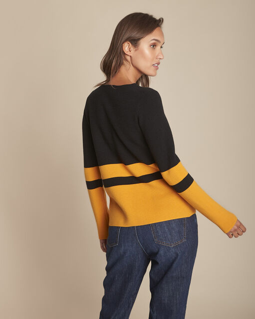 Pull noir ottoman rayures felicidad noir.