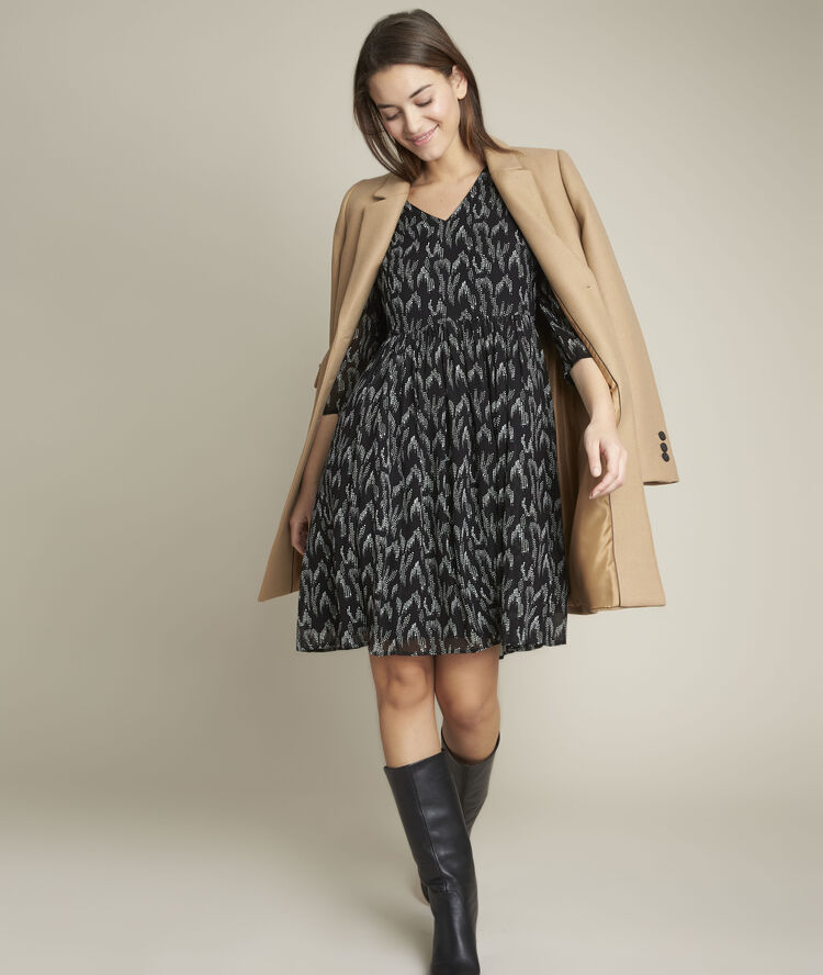 Robe imprim&eacute;e courtney noir.