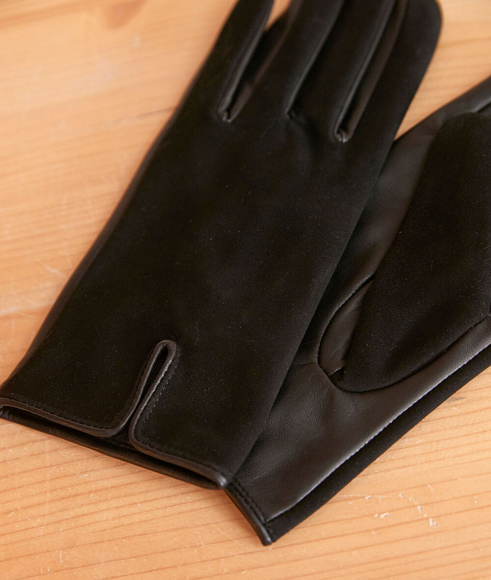 Gants en cuir noirs urvan noir.