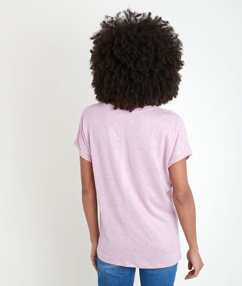 Top en lin biologique mauve ilaria mauve.