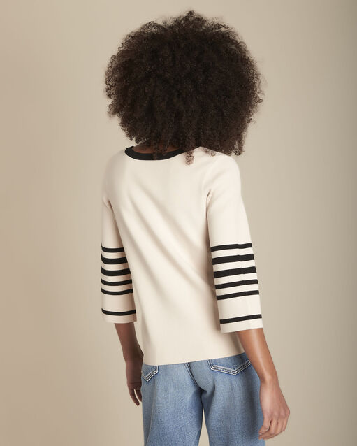 Pull beige rayé flavie beige.