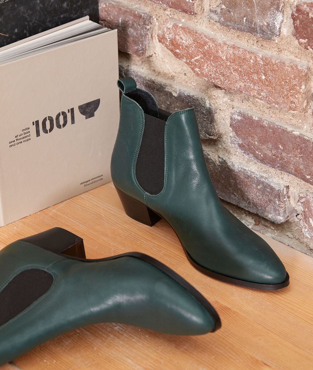 Bottines en cuir émeraudes Vera | 1-2-3 Bottines en cuir émeraudes Vera PhotoZ | 1-2-3