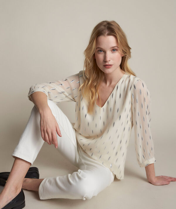 Blouse imprimé lurex Eliane | 1-2-3 Blouse imprimé lurex Eliane PhotoZ | 1-2-3