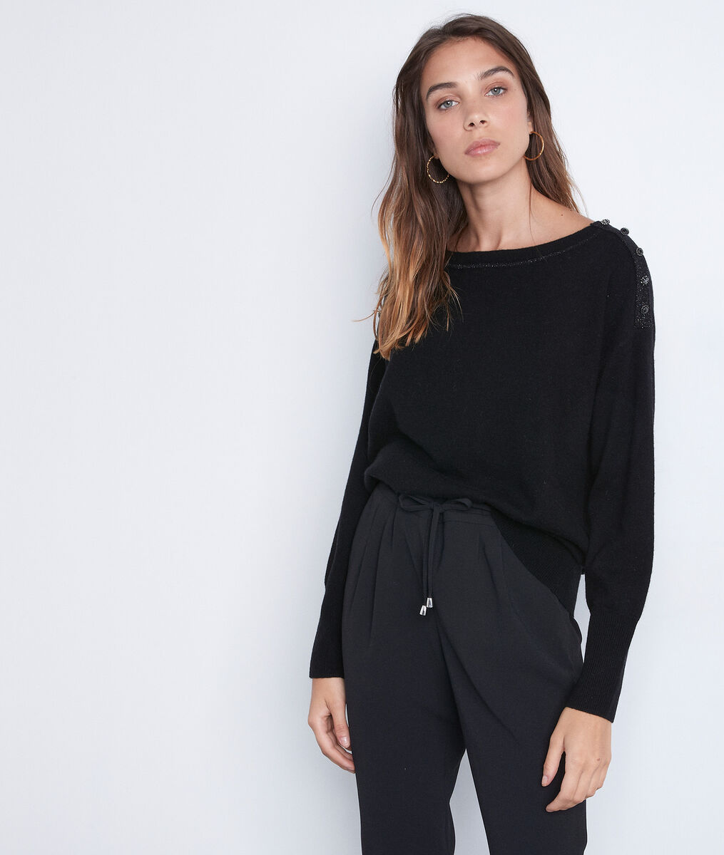 Pull en laine et cachemire Tanguy noir | 1-2-3 Pull en laine et cachemire Tanguy noir PhotoZ | 1-2-3